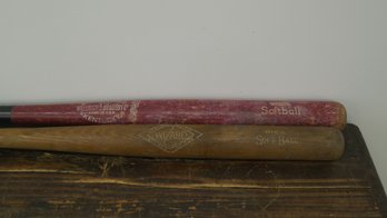 2 SOFTBALL BATS HELLERICH AND BRADSBY  KENTUCKY & WIZARD