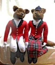 Mr & Mrs Fox Equestrian Plush Shelf Sitters AA Importing 21- 22 Plaid Fox Hunt