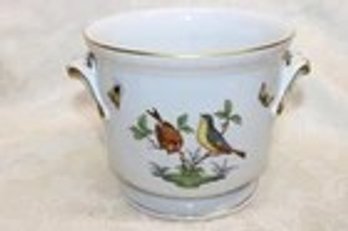 VTG Herend Hungary Rothschild Bird Handpainted Porcelain Cachepot 7214/RO