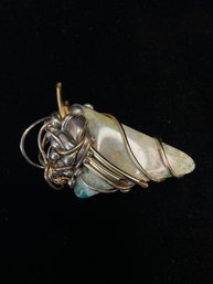 Handmade Mixed Metal And Stone Brooch