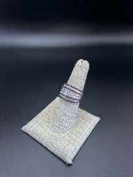 Sterling Silver And Clear Gemstone Rings Size 7