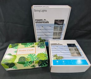 2 Boxes Is String Lights And A Bit Of Soy Scented Candles (D)