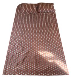 Set Of Matching Art Deco Leaf Pattern Blankets And Pillows 4pc (DR)