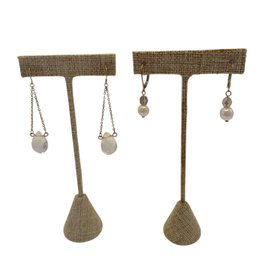 2 Pr Costume Crystal Earrings