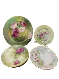 Bavaria, Haviland France Assorted Painted Floral Plates