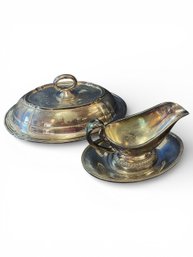 Reed & Barton Silver Plate Gravy Boat And Serving Dish