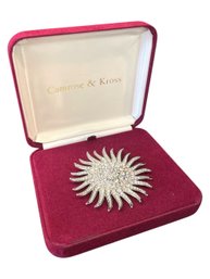 Camrose & Kross JBK Jacqueline Kennedy SIlver Tone Sun Rhinestone Brooch