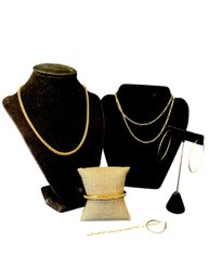 Gold Tone And Gemstone Jewelry Suite