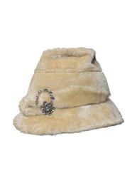 Vintage Selene Faux Fur And Rhinestone Hat