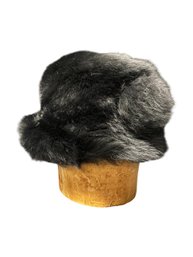 Womens Black Rabbit Fur Trapper Hat
