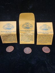 (3) Massachusetts Cent 1796-1789 REPLICA