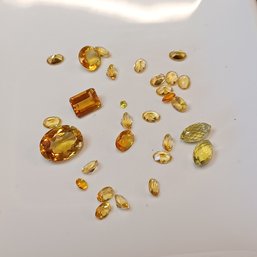 Yellow Stones: Glass, Crystal Beads, Tourmaline (?), Citrine (?)