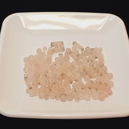Rose Quartz Beads And Tubulars