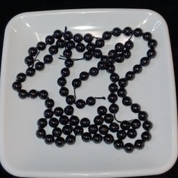 Onyx/Obsidian (?) 7mm Beads,  Broken Necklace