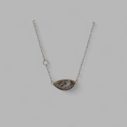 Sterling And Agate Stone Pendant Necklace