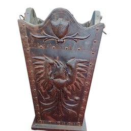 Antique Embossed Metal On Wood Umbrella Stand (Sprklr Rm Dr)