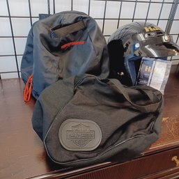 Harley Davidson Helmet And Boot Bags With HJC Helmet Size L