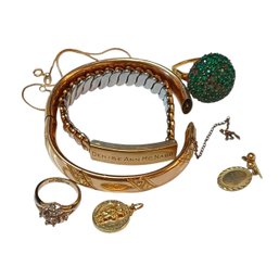 Jewelry Lot: 14k Gold, Gold Filled, Gold Plated, Assorted Pieces