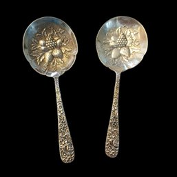 S. Kirk & Son Sterling Repousse Berry Serving Spoons