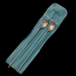 Tiffany And Co Sterling Iced Tea Spoons Straws
