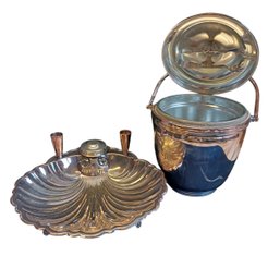 The Sheffield Silver Co. Shrimp Cocktail Dish And Ice Bucket