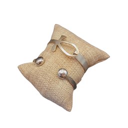 Sterling Ankh & QRay Silver Plate Bracelets