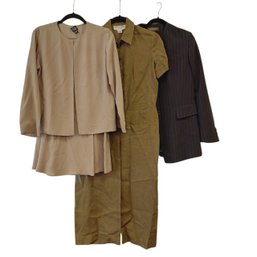 Ladies Suits (2) And Dress: Country Road, Saks Fifth Ave, Eileen Fisher
