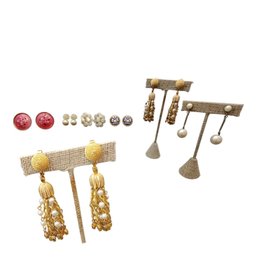 6 Pr. Vintage Clip-on Costume Earrings