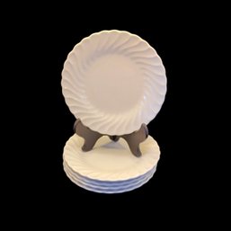 Set Of 5, 6' Butter/ Bread Dishes, White, Scalloped