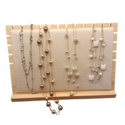 Suite Costume Statement Necklaces (4) 3 Silvertone,  1 Goldtone