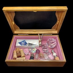 Jewelry Box Full Of Stoppers,  Corks, Crystals