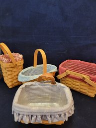 4 Lined Longaberger Baskets