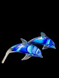 (2) Glass Dolphins