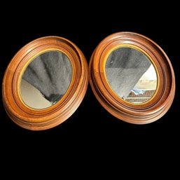 Pair Of Antique Oval Mirrors