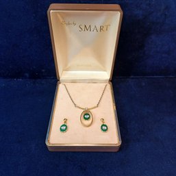 14KT HGE (plate) Earrings & Necklace/Pendant Set: 'Styles By SMART'