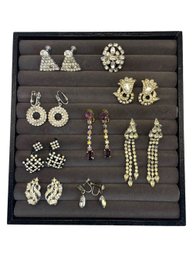 Vintage Silver Tone Clip On Earrings