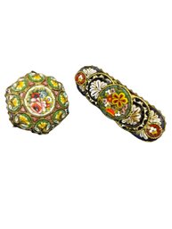 Vintage Italian  Mirco Mosaic Brooches