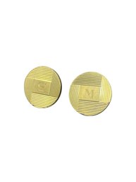 14K Monogramed Cuff Links