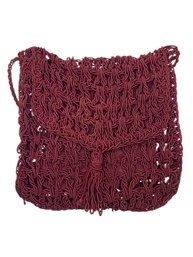 Maroon Italian Woven Shoulder Bag