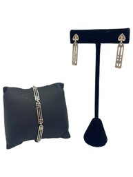 Sterling Silver Celtic Bracelet And Earrings