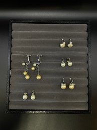 Vendome Sterling, Barbara Lee And Marvella Faux Pearl Clip On Earrings