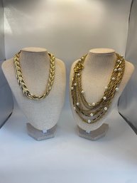 Gold Tone Statement Necklaces