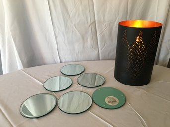 Crate And Barrell Chimney And Mirrored Coasters