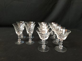 12 Crystal Glasses - Cordials