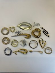 Large Collection Of Vintage Abstract Brooches