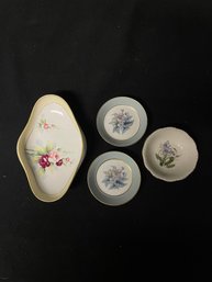 Hand Painted And Assorted Floral Dishes