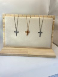 Three Cross Pendant Necklaces
