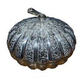 Silver Plated Pumpkin Trinket Box (B)