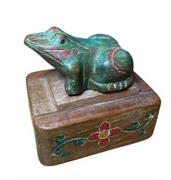 Small Wooden Frog Trinket Box (B)