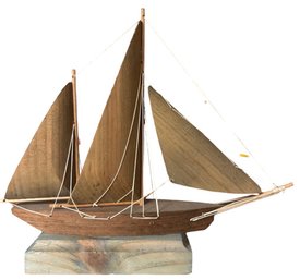 Handmade Wooden Sailboat Model (BLR)